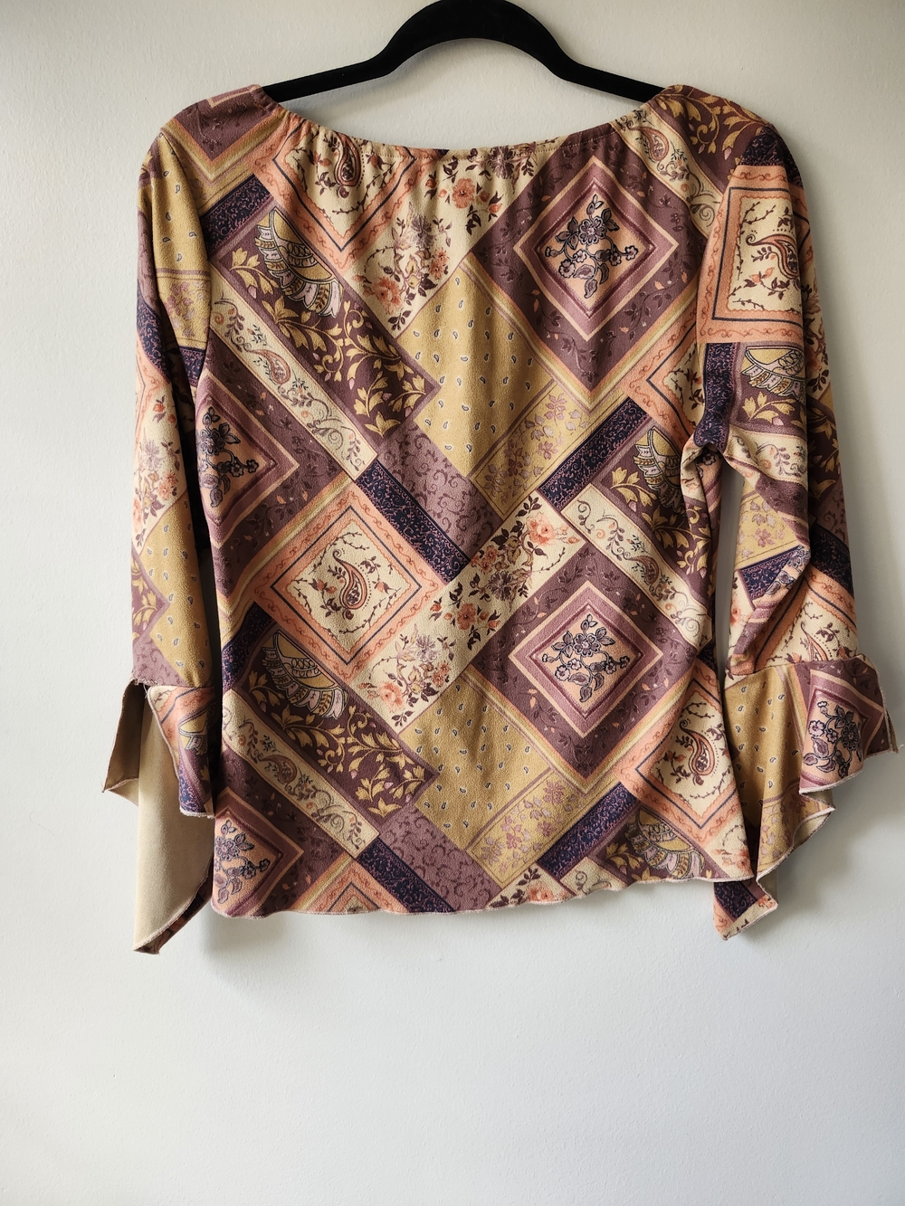 Boho Paisley Patchwork Peasant Top - Picture 9 of 9